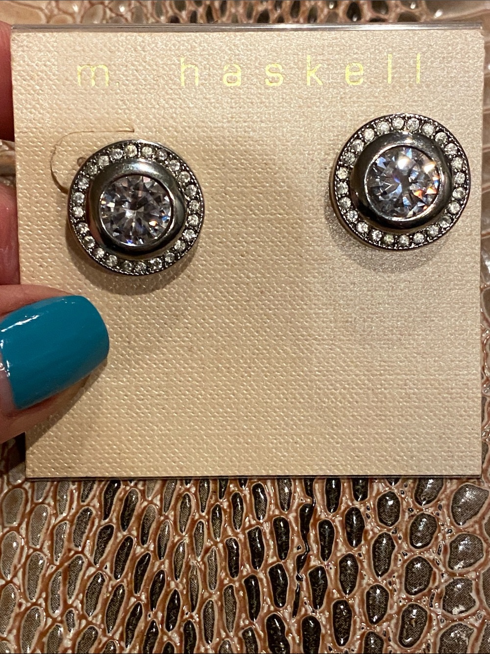 Miriam Heskell Huge Vintage Studs Very High Quality Sparkling Pierced Earrings